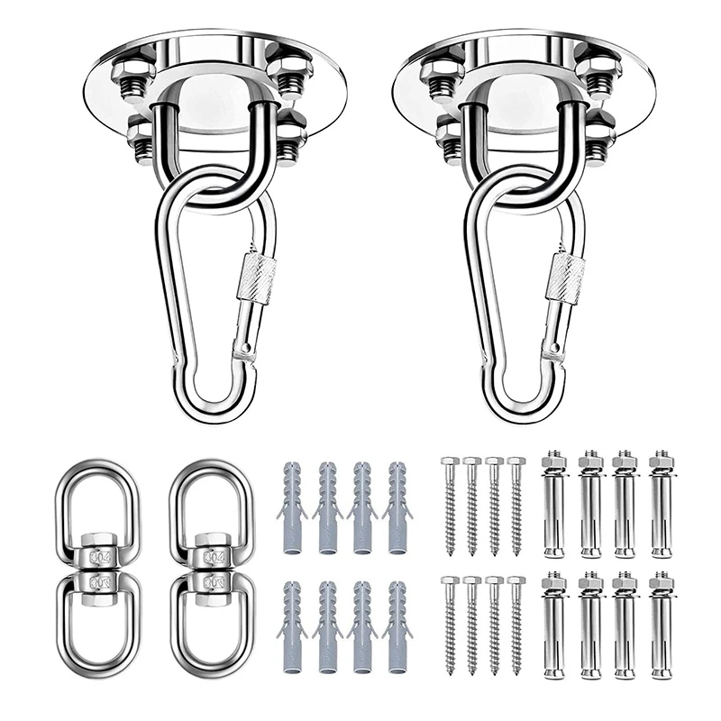 

Вешалки для качели, вешалки для гамака, 2 шт. в упаковке, поворотные крючки для качели, подвесные крючки для деревянного бетонного веранды, си...