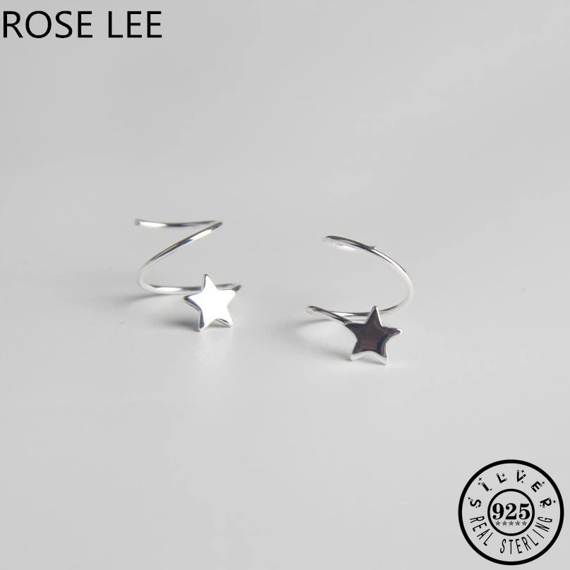 Маленькие серьги-клипсы со звездой из серебра 925 пробы маленькие двойные серьги