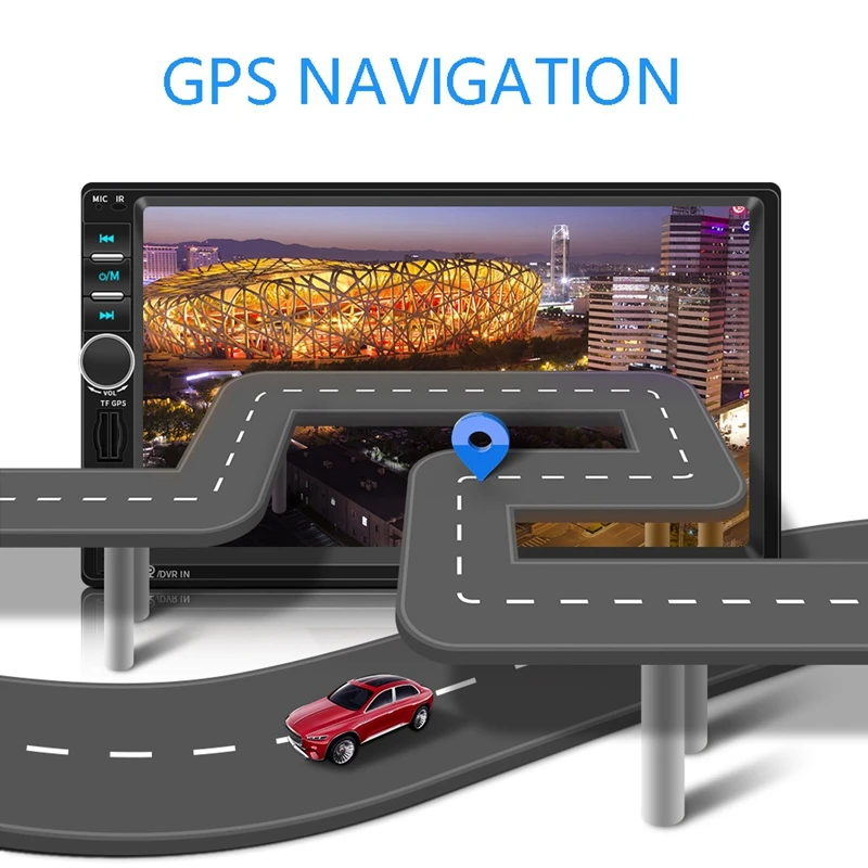 2 Din Car Radio 7Inch HD MP5 Player Press Sn Digital Display Bluetooth with Southeast Asia Map USB 2Din Autoradio | Автомобили и