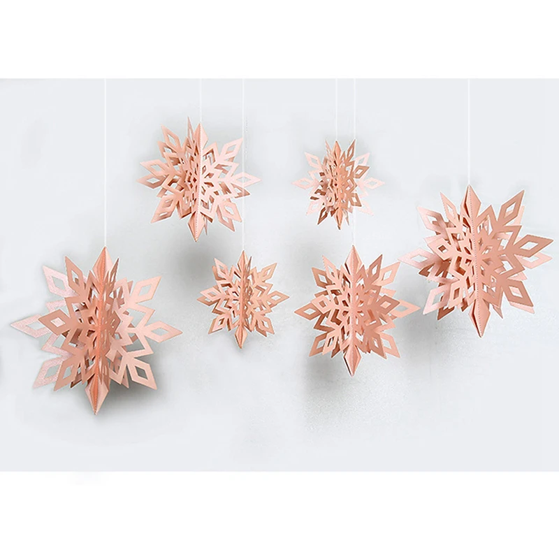 

6Pcs/Set Paper Jam Stereo Snow Flakes Ornaments Christmas Party Decoration Supplies Winter Decorations For Home