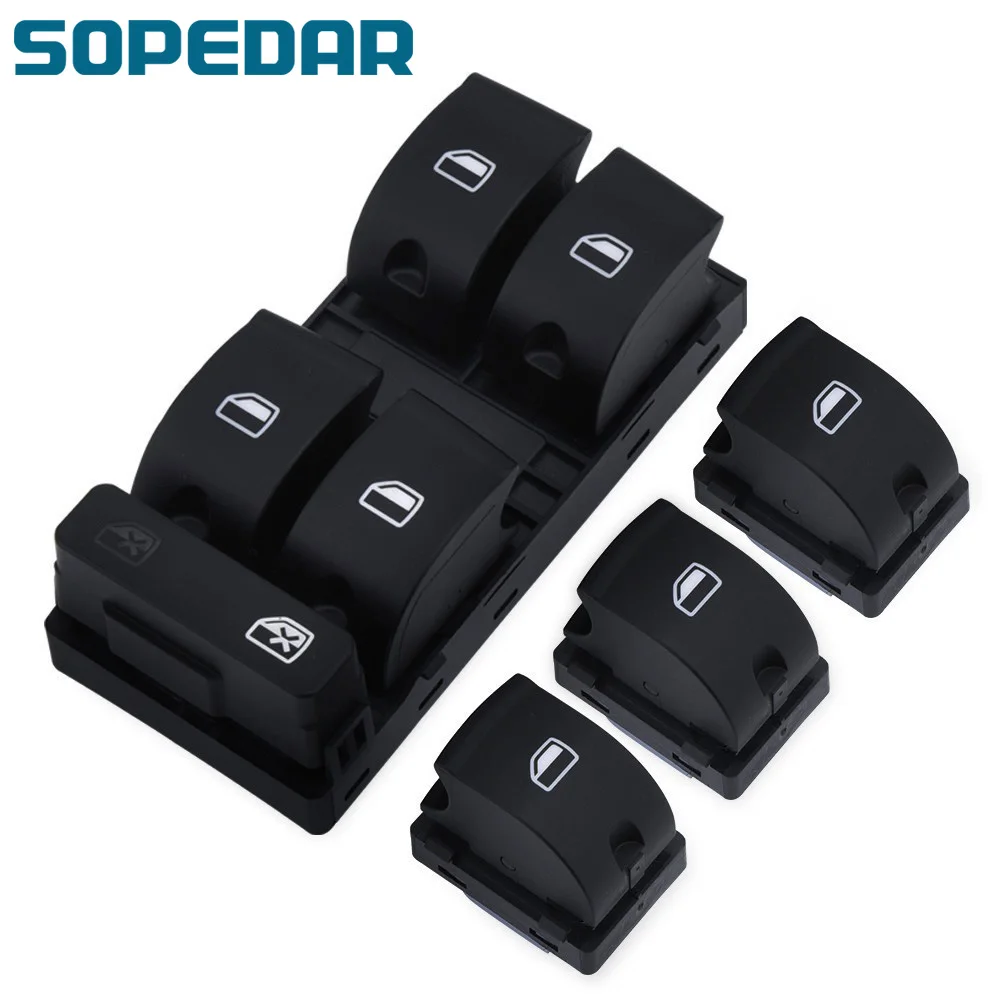 

SOPEDAR Passenger Side Power Electronic Window Mirror Control Switch Button 8E0959855 8E0959851 for AUDI A4 S4 B6 RS4 SEAT Exeo