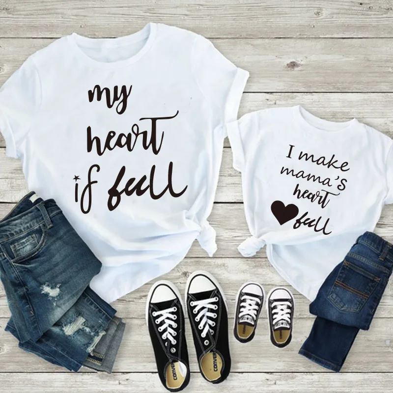 Семейная одинаковая рубашка с принтом my heart is full одежда футболка рисунком для