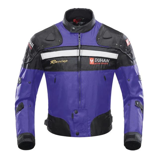 D-020-Jacket-Blue DUHAN осень зима морозостойкая Мотоциклетная Куртка Мото+ протектор мотоциклетные штаны мото костюм туристическая одежда защитный комплект - Цвет: D-020-Jacket-Blue