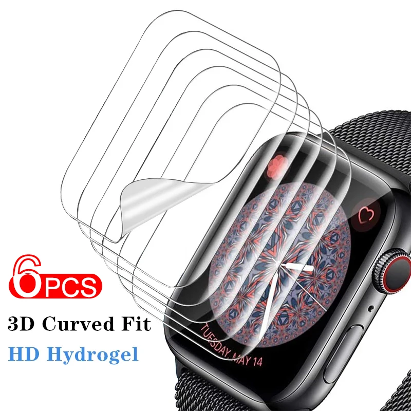 

Гибкая защитная пленка из ТПУ для Apple Watch 7 Series iWatch7 I Watch 7 41 мм 45 мм, 6 шт., аксессуары для умных часов, не стекло