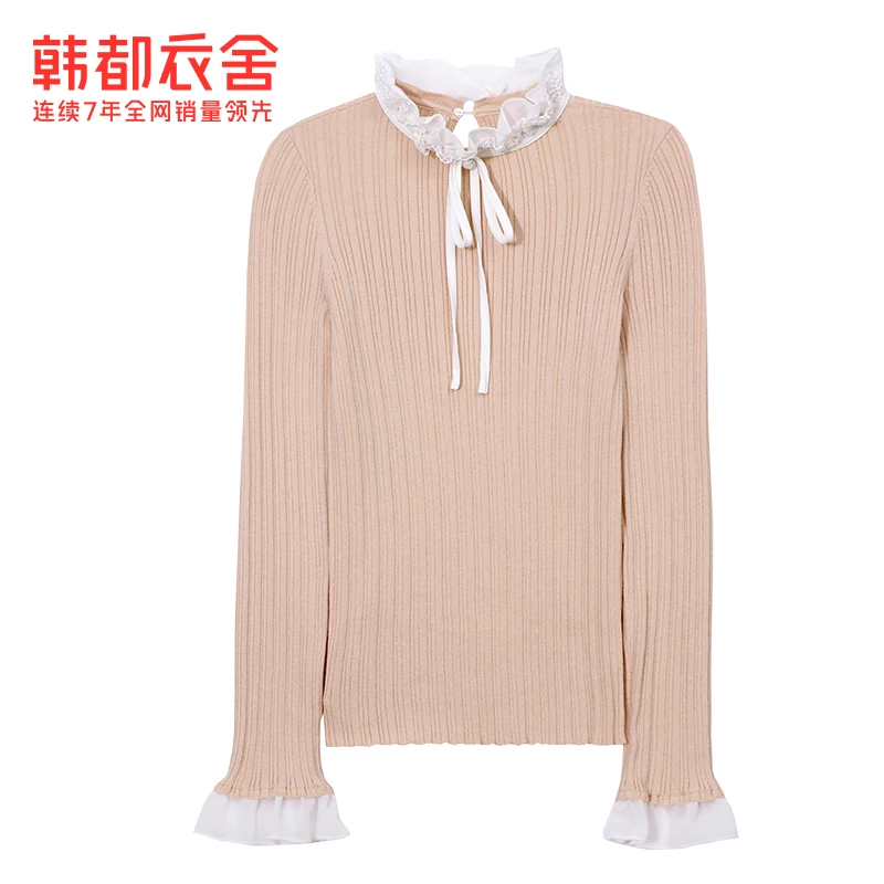 Новинка Весна 2021 мягкий кружевной свитер Handu Clothing House в Корейском стиле с длинными
