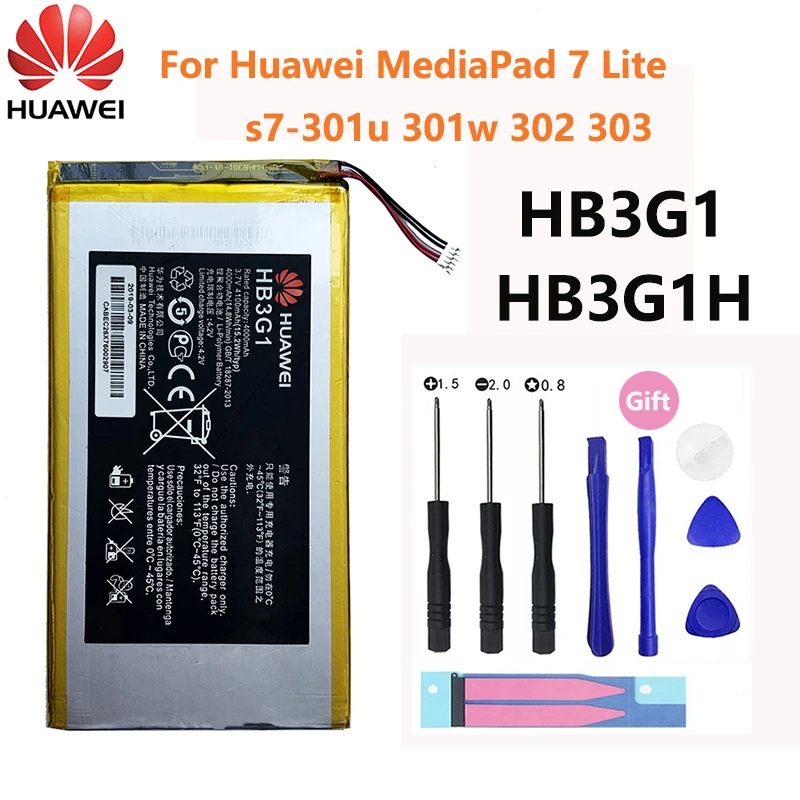 

Оригинальный аккумулятор Hua Wei 4000 мАч HB3G1 для Huawei MediaPad 7 Lite s7-301u 301w 302 303 Tablet PC HB3G1H, аккумулятор