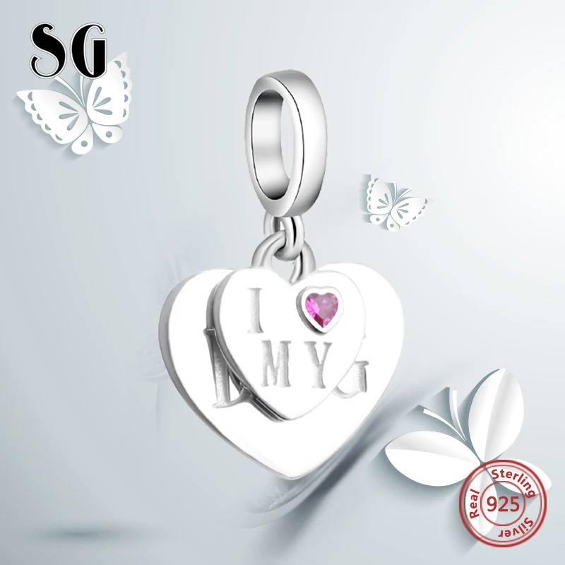 High Quality Charm I love my dog Heart Bead Silver 925 Beads Fit Authentic Europe Bracelets DIY Pendant Jewelry For Women Gift | Украшения