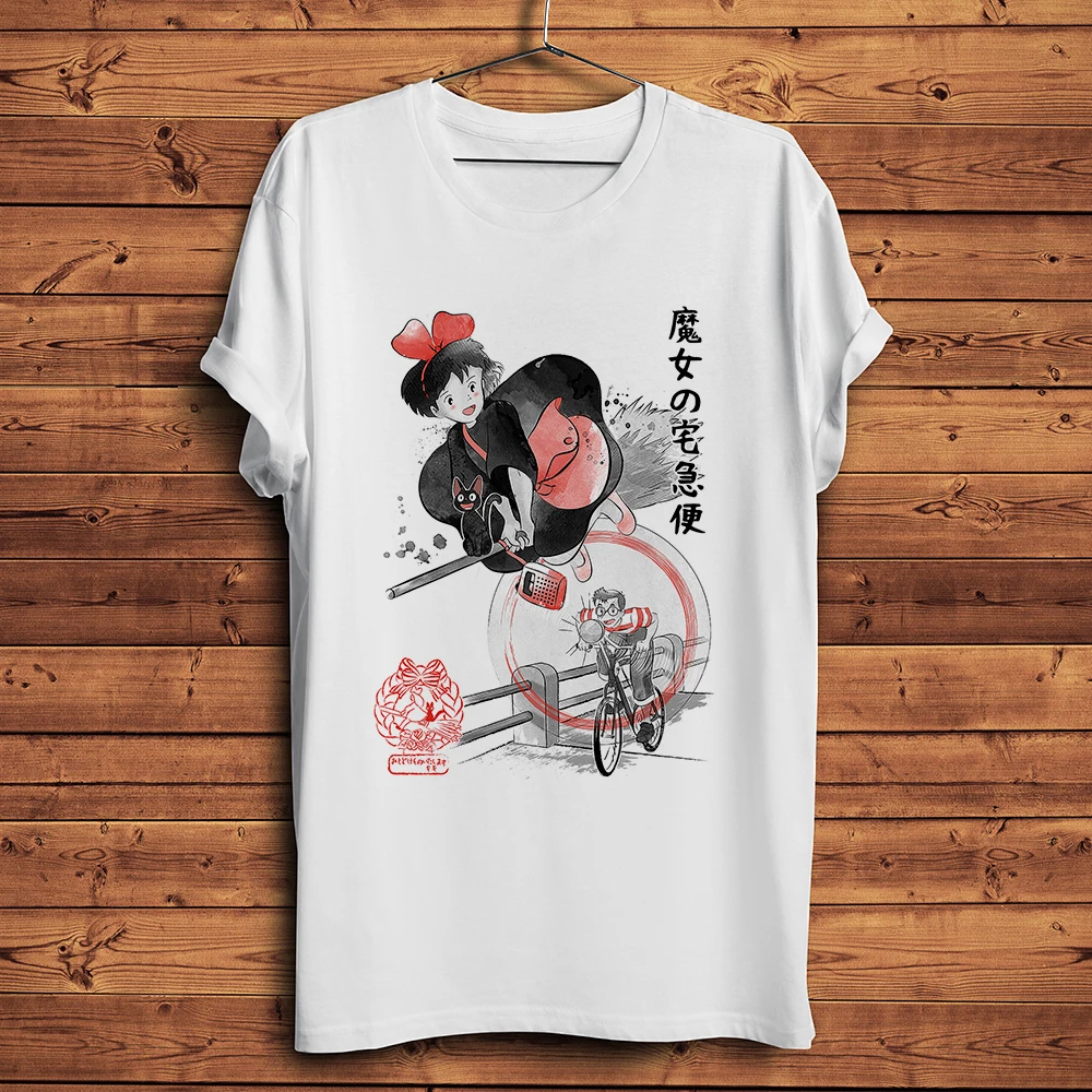 Kawaii Kiki служба доставки Суми-е забавная аниме Футболка мужская белая повседневная