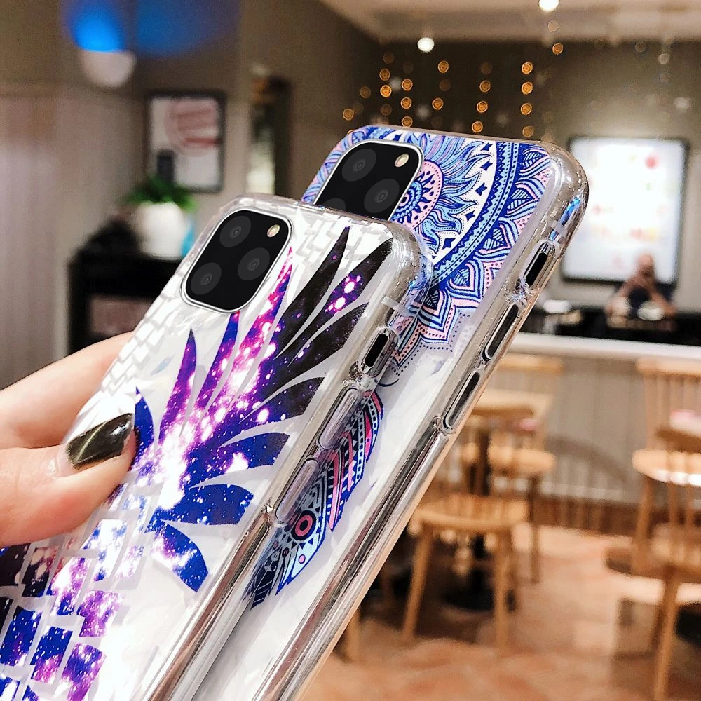 LAPOPNUT Clear Dreamcatcher Phone Case for IPhone 11 Pro X Xr Xs Max 6 6S 7 8 Plus 5 5S SE Shockproof Bumper Slim Back Cover |