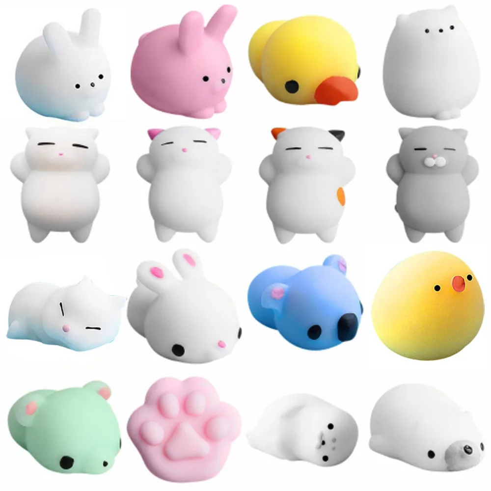 

16Pc Animal Squishies Mochi Squeeze Toys Kawaii Animal Squishy Mini Seal Octopus Rabbit Chick Decompression Sensory Toy for Kids