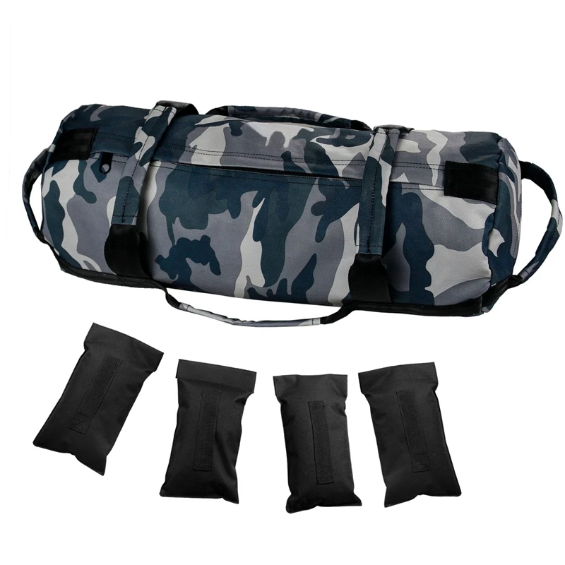 

Fitness Heavy Duty Workout Sandbag with 4 Adjustable Filler Bags Training Weight Bags for Exercises Gym