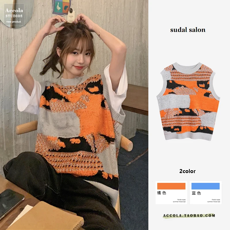 Осень 2020 новый стиль жилет в стиле интернет знаменитостей Трикотажный верхняя