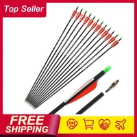 carbon arrow 283032 inches length spine 500 with replaceable arrowhead for compoundrecurve bow archery hunting