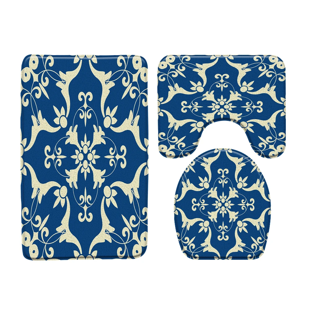 

Bohemian Ethnic Pattern Bathroom Bath Mat 3pcs Set European Entrance Door Mat Bathroom Rug Carpet Toilet Mat Bathroom Products