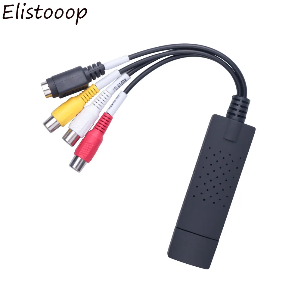Elistooop 2018 USB 2 0 видеозахват адаптер для ПК ТВ аудио DVD DVR VHS Windows XP Vista Win 7 | Электроника