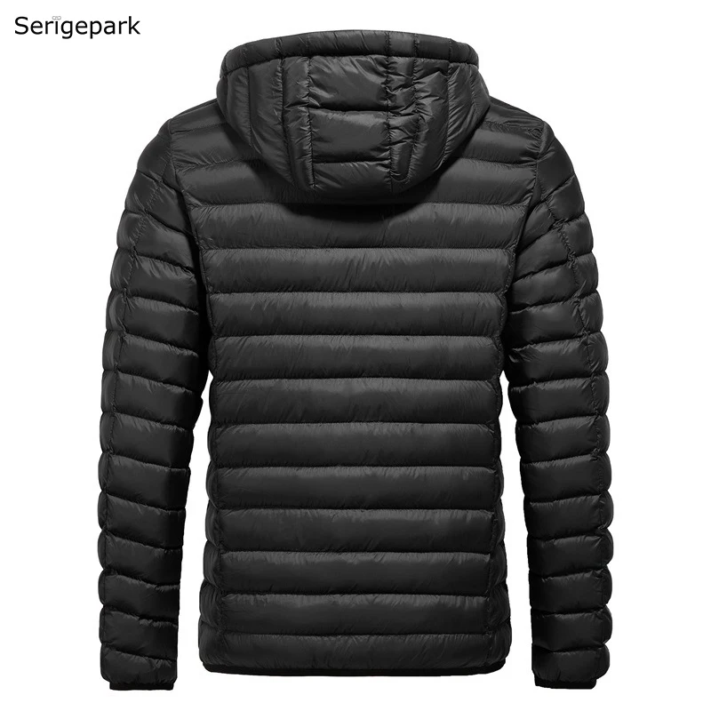 Мужская однотонная теплая куртка SERIGE Зимняя коллекция удобное Мужское пальто в