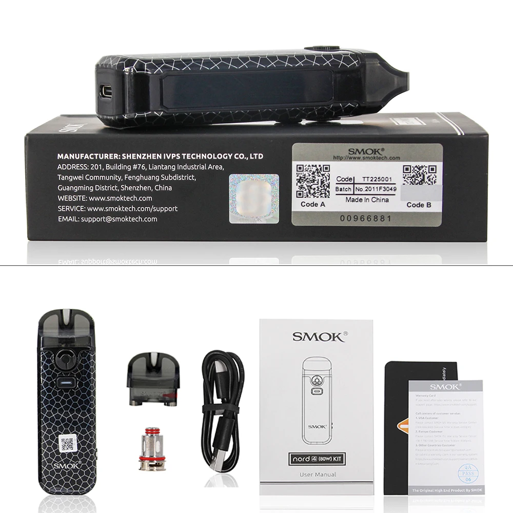 Оригинальный набор SMOK Nord 4 80 Вт Электронная батарея 2000 мАч Nord4 Pod RPM RGC