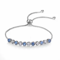 women bracelet new summer design blue white color austrian royal blue bracelets women sweet romance jewelry round cz bracelet