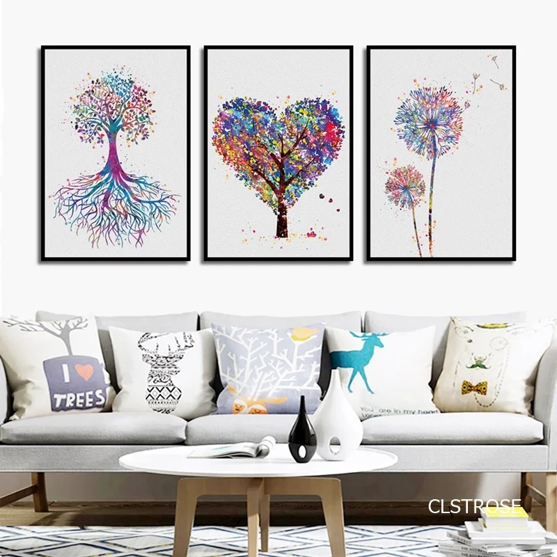 Абстрактные абстрактные плакаты с изображением одуванчика дерева любви