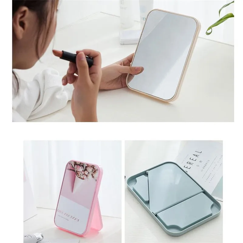 1PC Random Color Foldable Makeup Mirror Minimalist Glass Fashion Cosmetic Square Single-sided 20# | Красота и здоровье