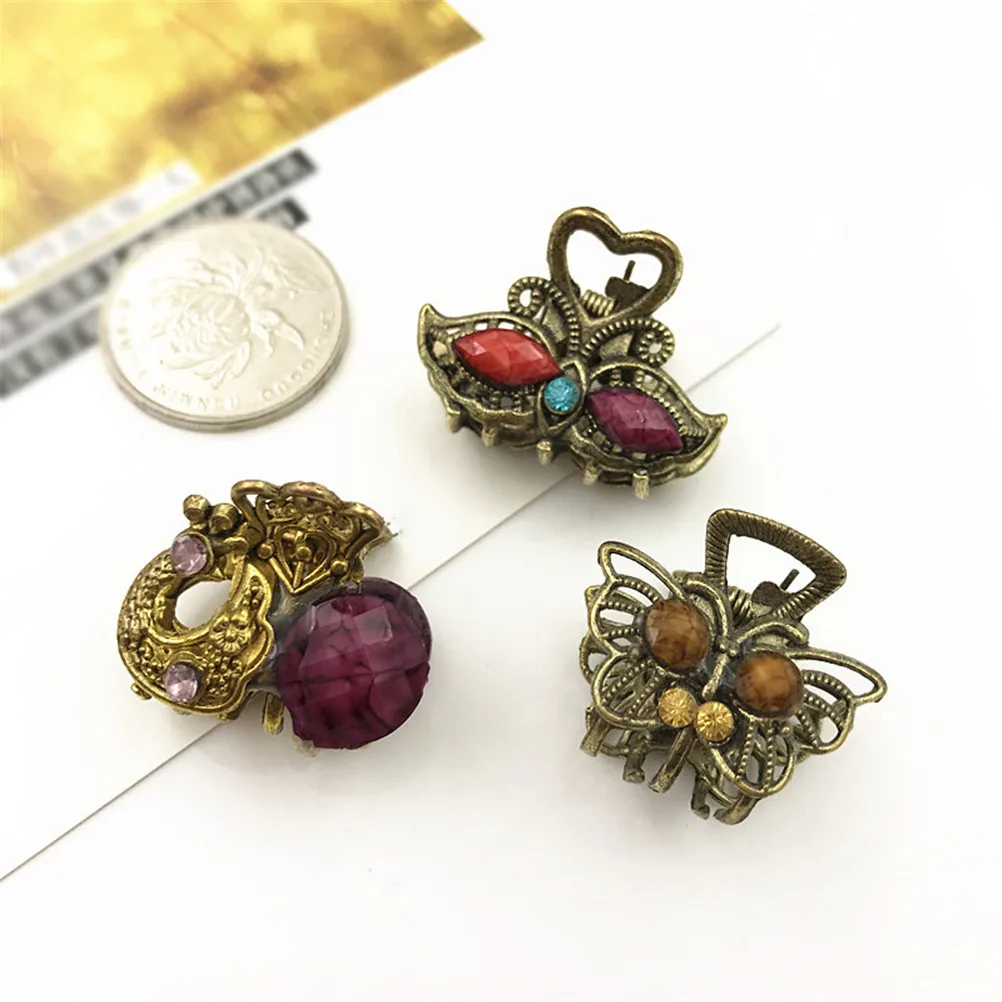 2 шт. Женские Ретро полимерные заколки для волос Мини Бабочка Корона