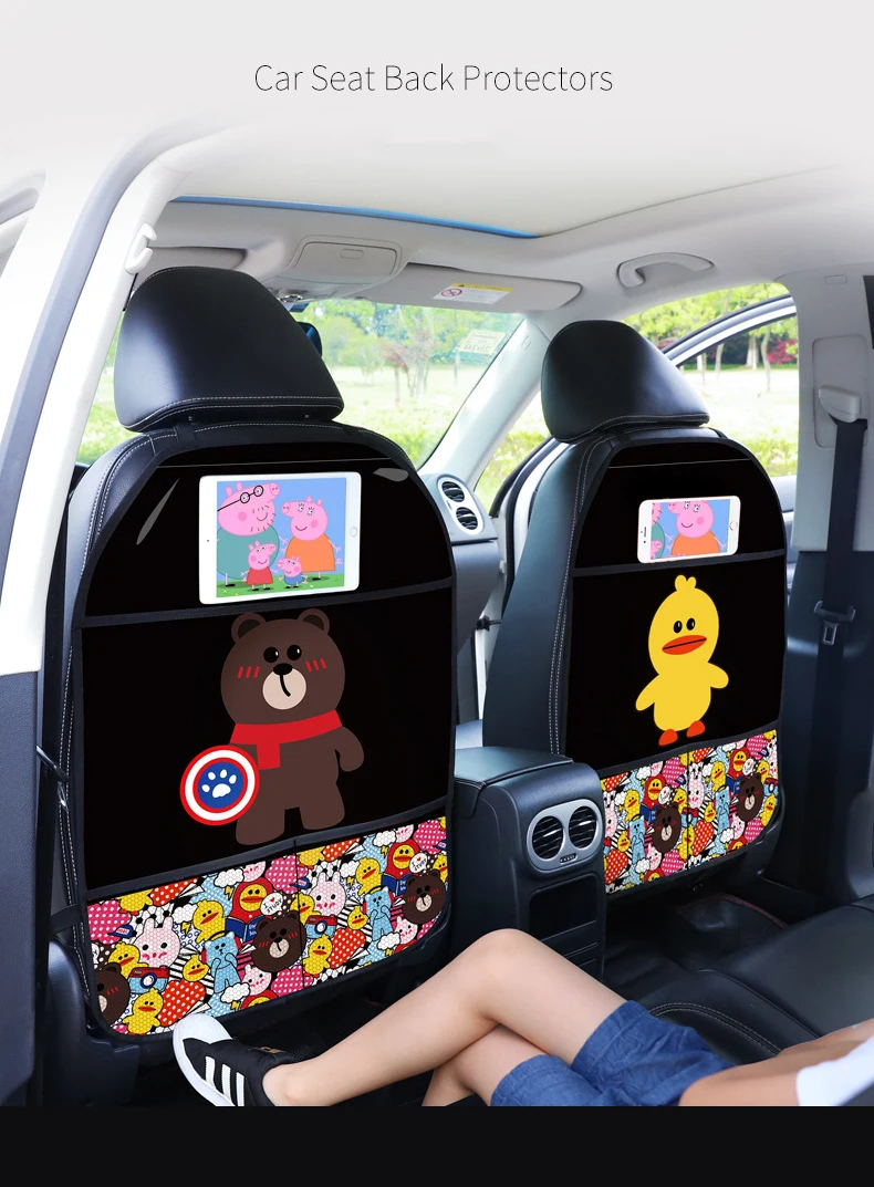 

Car Seat Back Protectors Back of Seat Organizers Protective Car Seat Cartoon Cover for Kids,Anti-dirt Mat, Waterproof Car Cushio