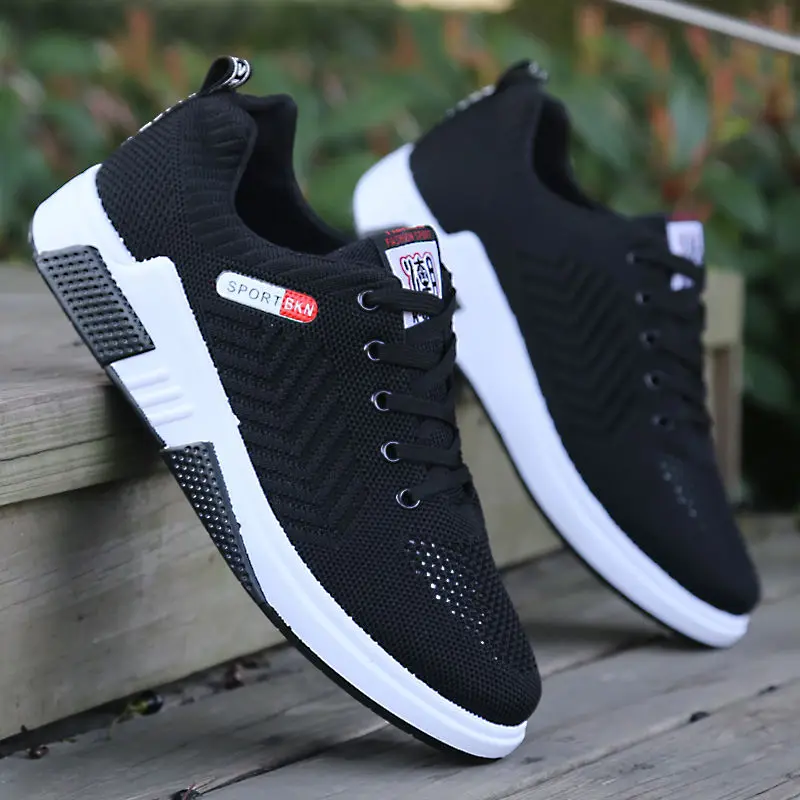 

Flying woven mesh running shoes students breathable sports casual men's shoes Korean fashion shoes