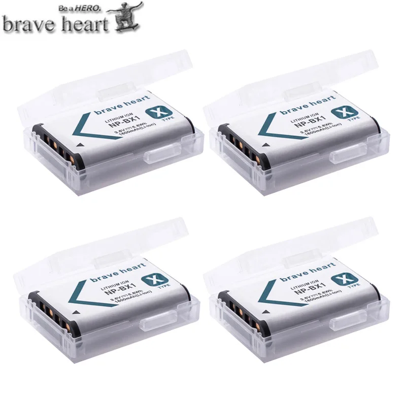 4x bateria NPBX1 NP-BX1 NP BX1 аккумуляторная батарея для зарядки Ноута и сотового телефона sony DSC-RX100 DSC-WX500 HX300 WX300 HDR-AS15 X3000R MV1 AS30V HDR-AS300 AS100V - Цвет: 4battery