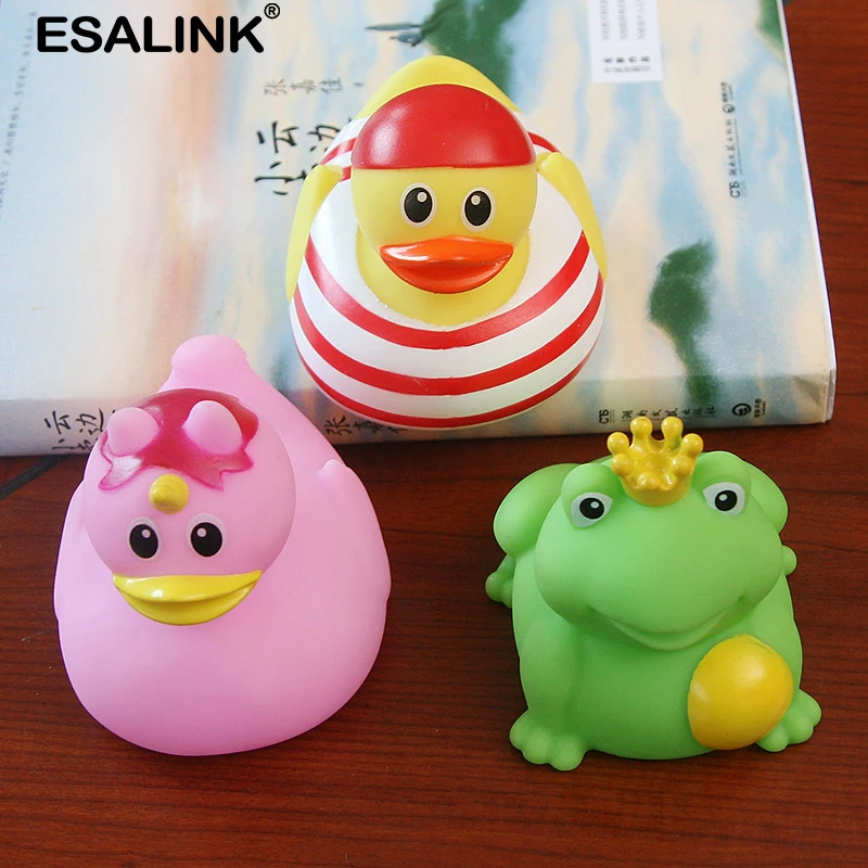 ESALINK 3 шт. 8 см детская плавающая резиновая игрушка утка Милая лягушка матрос