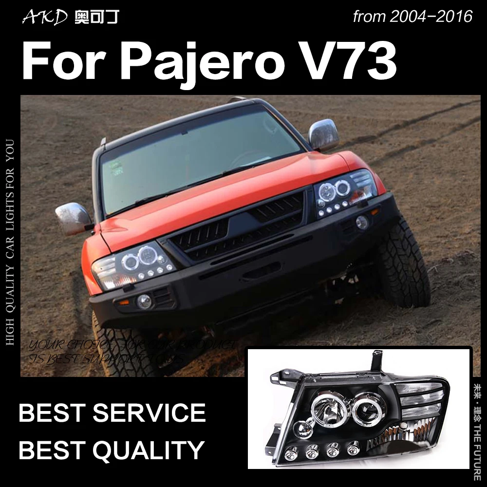 AKD автомобильный Стайлинг для Pajero V73 фары 2004 2016 Montero светодиодный ные DRL Hid вариант