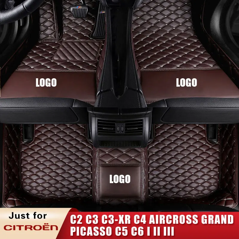 

Car Floor Mats for Citro_n CITROEN C2 C3 C3-XR C4 Aircross Grand Picasso C5 C6 Coupe 1 2 3 A Trois Volumes Saloon Custom Leather