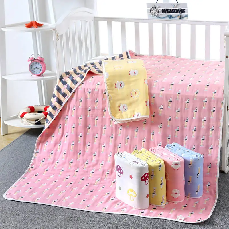 Детское одеяло 110 см муслиновое хлопковое 6 слойное толстое Пеленальное осеннее