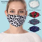 Маска многоразовая, с леопардовым принтом, с регулируемыми лямками, фильтром PM2.5, защита от пыли и ветра, смываемая маска для лица