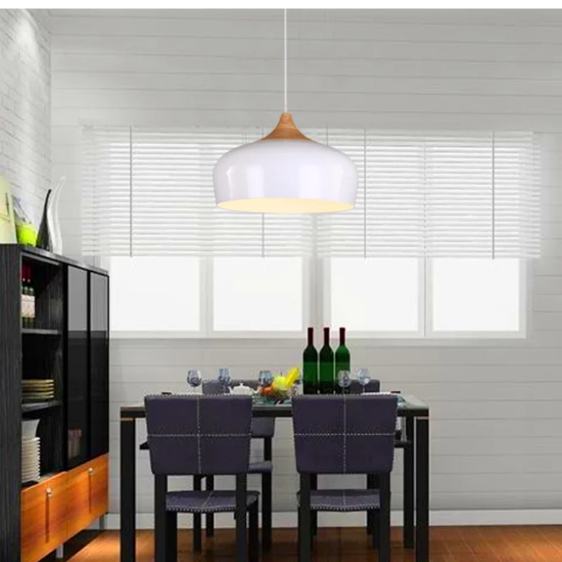 Modern pendant light Oak Wood lamp E27 socket wood lampholder Hanging white black Optionally 300mm / 350mm | Лампы и освещение