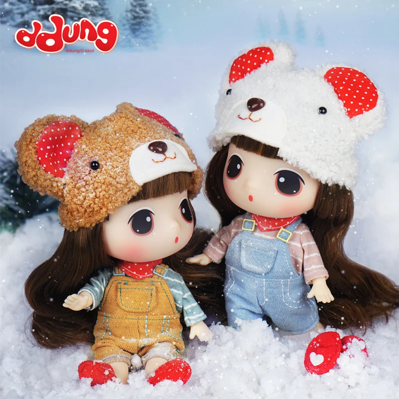 Кукла Ddung 18 см штаны на подтяжках медведь подлинный корейский одевание кукол BJD прекрасный ребенок девочка классическая коллекция подарок на год