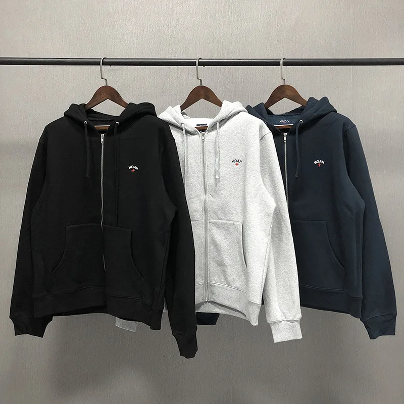 

Noah zip High quality high street men's fashion brand front Hoodie 1:1 embroidery logo cotton hip hop oversize Unisex Sweatshir
