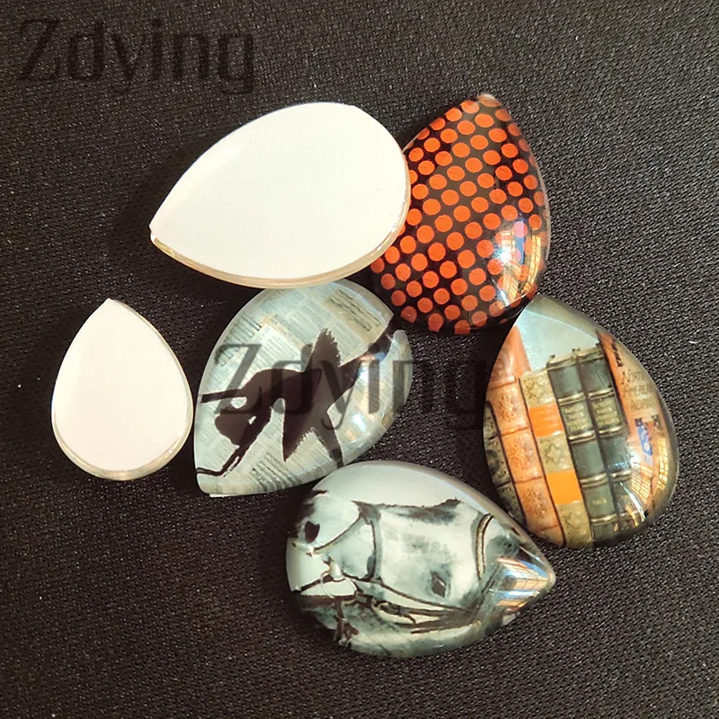 Zdying 10 шт./лот новые капли воды кабошон стекло бабочка цветок Ретро часы фото