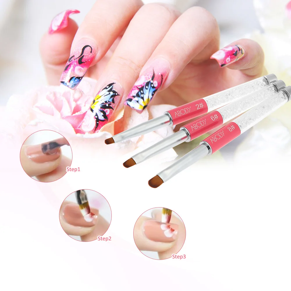 Abody УФ гель для ногтей Brush круглая нейлоновая кисть ручка дизайна роскошная