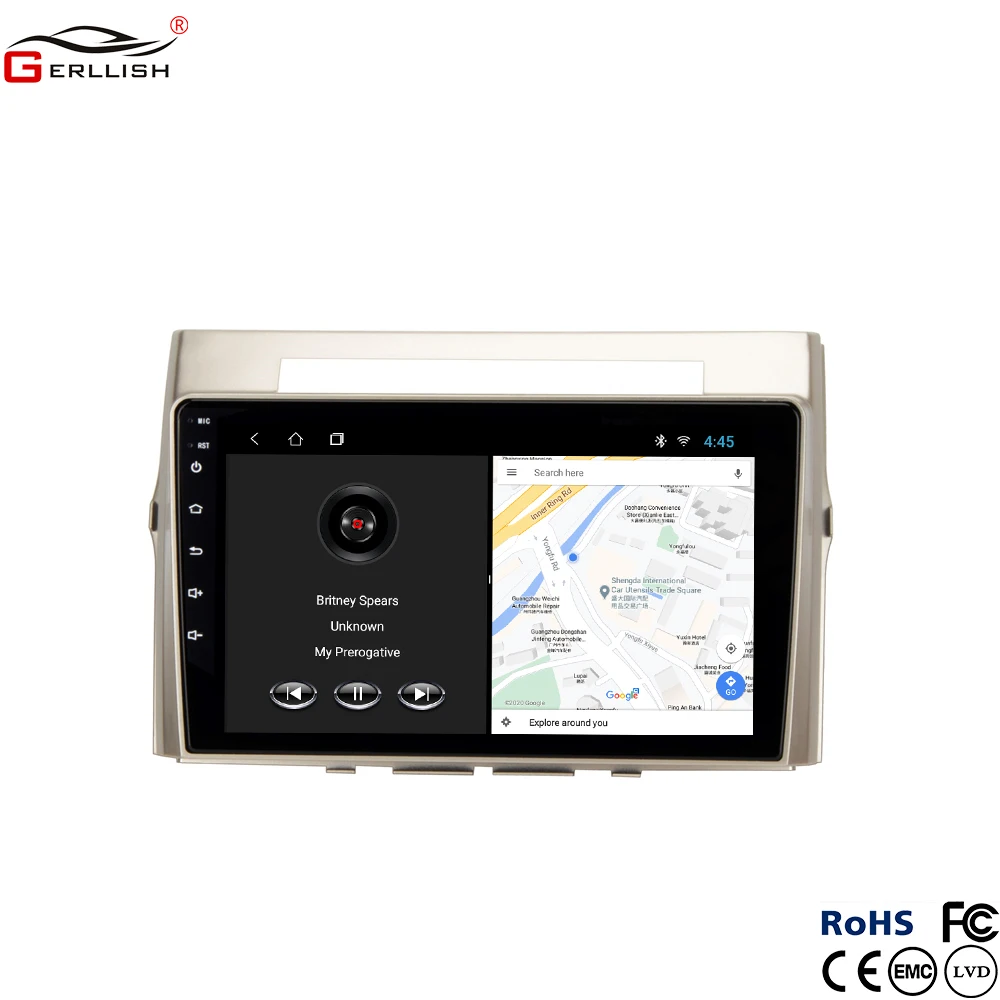 gerllish car multimedia autoradio for toyota corolla verso 2004 2006 2009 navigation gps stereo bt radio head unit no 2din dvd free global shipping