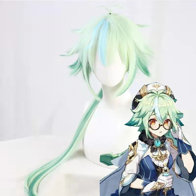 

Genshin Impact Anime Sucrose Wig Green Apple Wig Cosplay High Temperature Wire Wigs Halloween Heat Resistant Synthetic Wigs