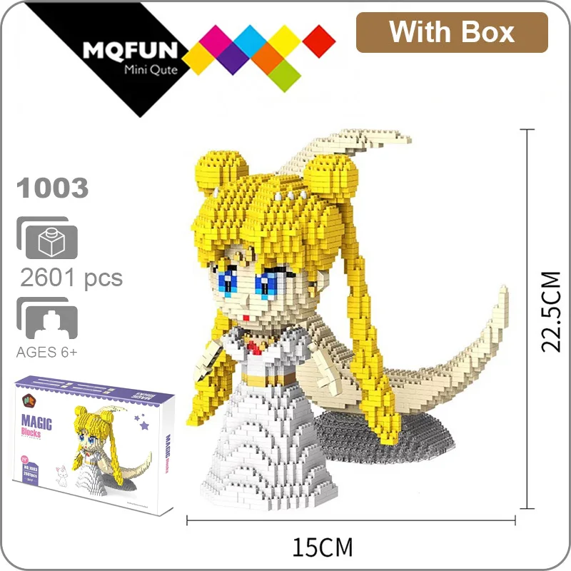 HC 1003 With Box HC большой мультфильм Аниме Супер Герой Марио Тоторо Snorlax пластиковый строительный блок кирпичи игра DIY 3D Сборная модель обучающая игрушка - Цвет: HC 1003 With Box