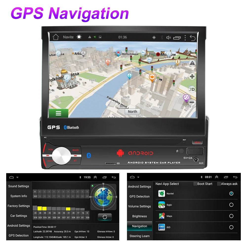 1 DIN Android 9 0 выдвижной складной автомобиль радио GPS Wi Fi плеер 7 дюймовый