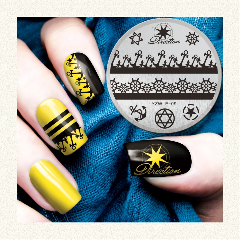 Пластина с изображениями для нейл арта 5 6 см Нержавеющая сталь шаблон ногтей