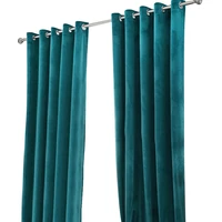 turquois color velvet blackout windows curtain drape panel for bedroom living room decoration gift packing with ties belts