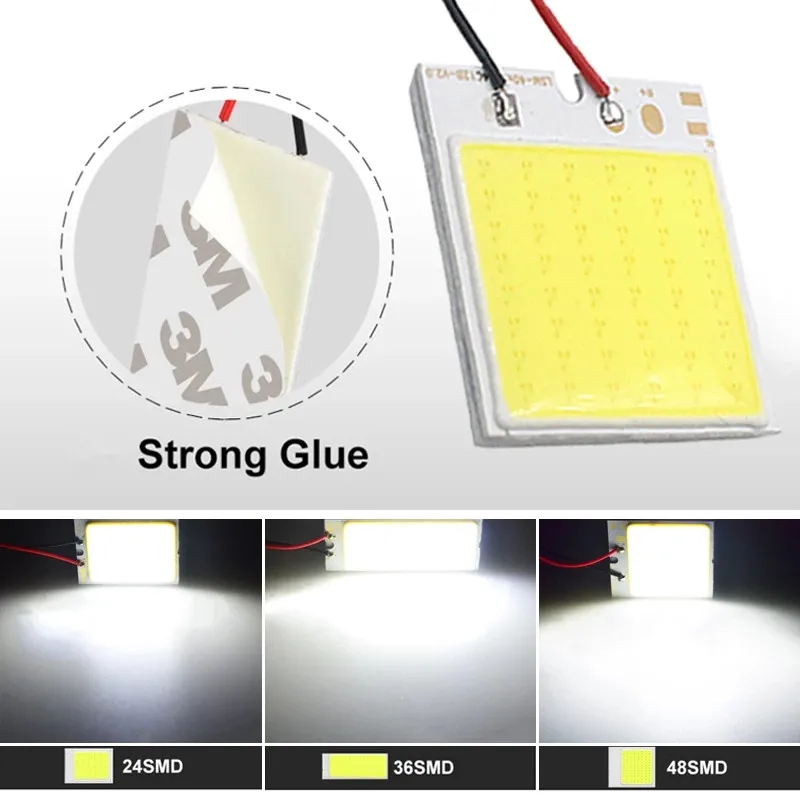 4/8PCS Car Interior Accessories 18/24/36/48 SMD T10 4W 12V COB Panel LED Lights Bulb Dome Light Lamp | Автомобили и мотоциклы