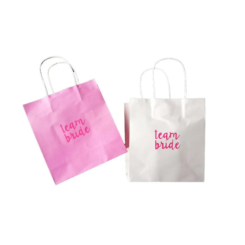

White Pink Hen Party Team Bride Bags Bachelorette Party Bridal Shower Wedding Party Decoration Gifts Bags