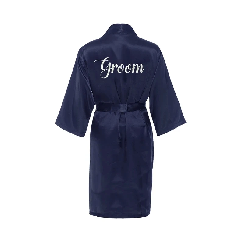 Groom Robe Mens Satin Kimono Robes Husband To Be Groom Print Bathrobe Hubby Gift For The Men's Engagement Party Wedding Homewear