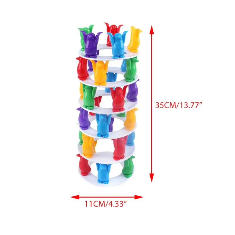 

Kids Educational Toys Collapse Building Blocks Balance Penguin Challenge Tower