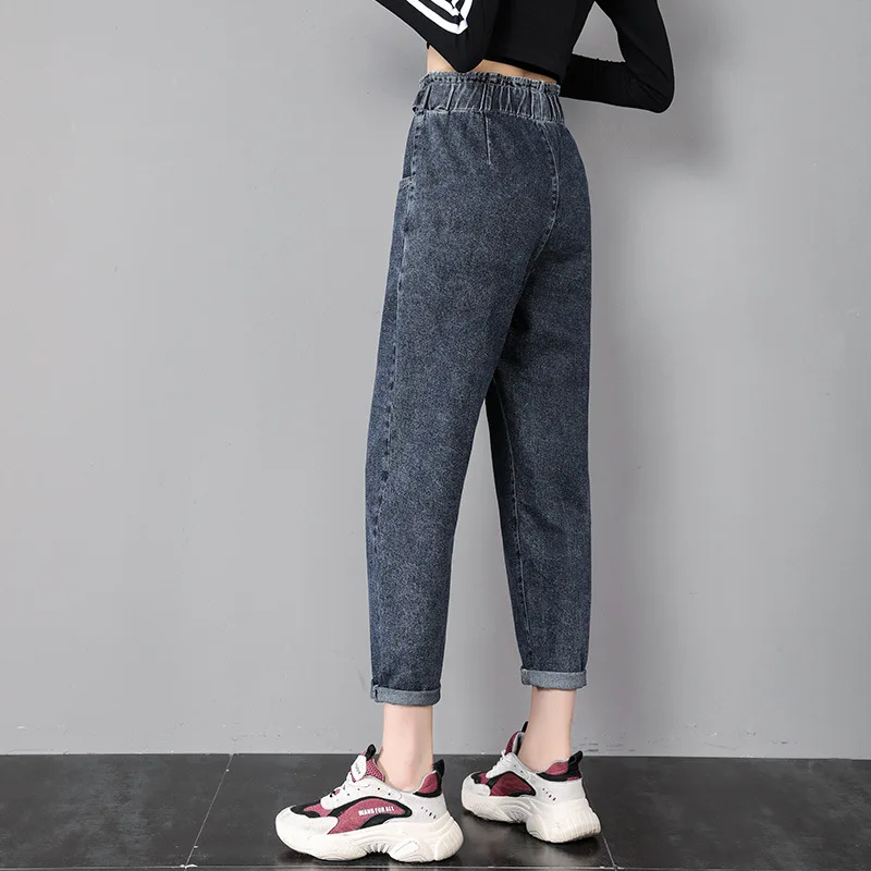 Женские джинсы-бойфренды новинка 2019 высокая талия прямые свободные широкие