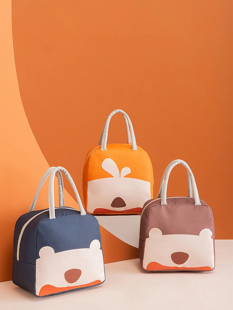 

Portable Lunch Bag Thicken Keep Warm Proof Water Oil Meal Package Cute Cartoon Office Workers Lunch Box Storage Sack